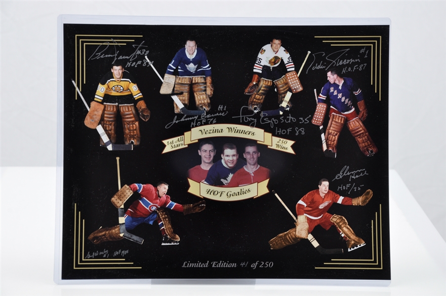 "Vezina Winners" HOF Goalies Signed Limited-Edition #41/250 Photo by 6 (11"x14")