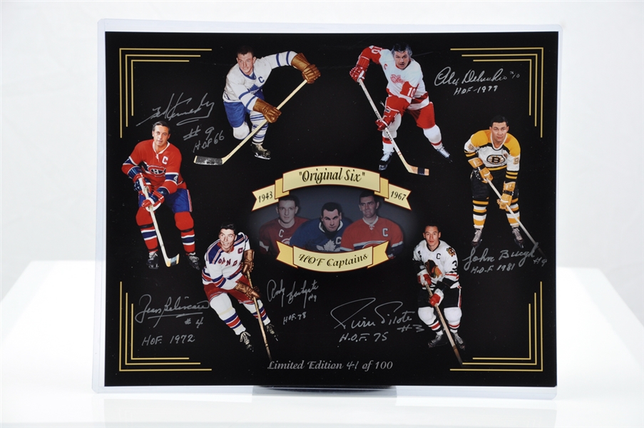 "Original Six" HOF Captains Signed Limited-Edition Photo #41/100 Signed by 6 (11"x14")