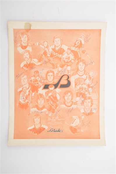 1974-75 WHA Baltimore Blades Team-Signed Poster by 18 (17 1/2" x 22 1/2")