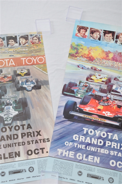Watkins Glen 1979 and 1980 Original Formula One Posters Featuring Gilles Villeneuve