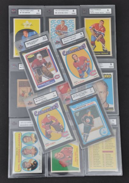 1960-2005 Hockey HOFers and Stars Graded Card Collection of 20 with Gretzky, Lafleur, Dryden and Other Rookie Cards