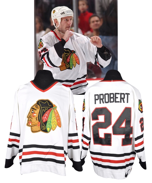 Bob Proberts 1997-98 Chicago Black Hawks Game-Worn Jersey with Team LOA and Game-Used Koho Stick