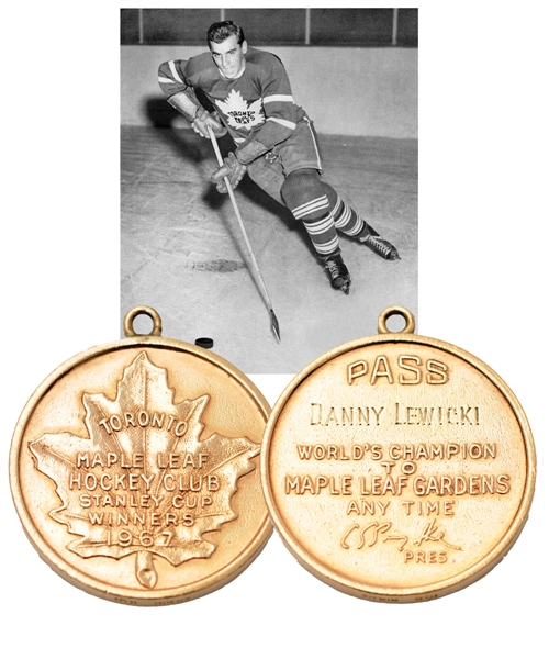 Danny Lewickis Maple Leaf Gardens 10K Gold Lifetime Pass with His Signed LOA