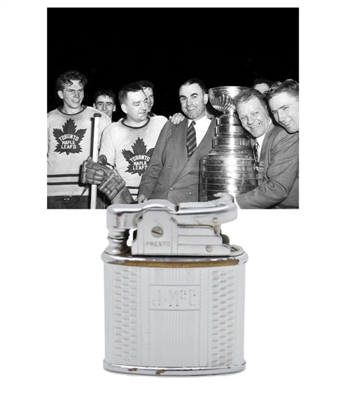 Johnny McCormacks 1950-51 Toronto Maple Leafs Stanley Cup Winners Lighter with His Signed LOA