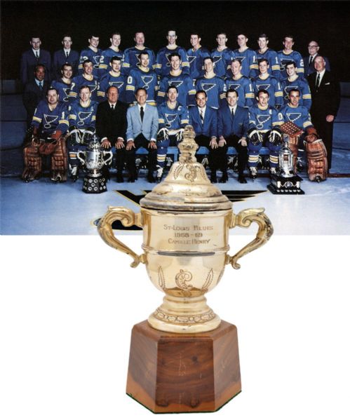 Camille Henry’s 1968-69 St. Louis Blues Clarence Campbell Bowl Trophy with Family LOA