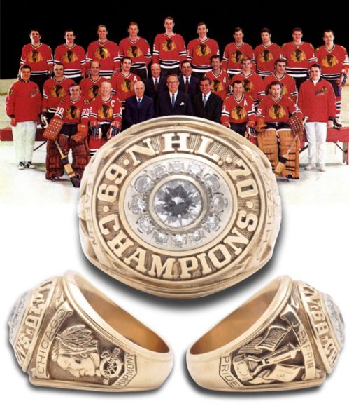 Jim Pappins 1969-70 Chicago Black Hawks NHL League Championship 10K Gold and Diamond Ring