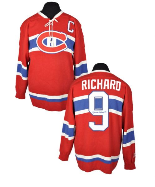 Deceased HOFer Maurice "Rocket" Richard Signed Montreal Canadiens Wool Jersey