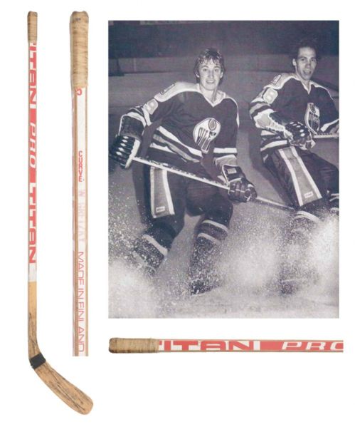 Wayne Gretzkys 1979-80 Edmonton Oilers Game-Used Titan Pro Rookie Season Stick