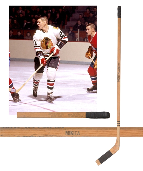Stan Mikitas 1960s Chicago Black Hawks Game-Used Northland Stick