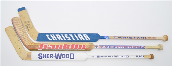 Grant Fuhr Game-Used Stick Collection of 3