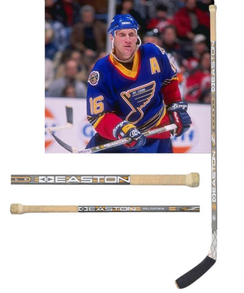 Brett Hulls Circa 1997-98 St. Louis Blues Easton "Z" Bubble Game-Used Stick