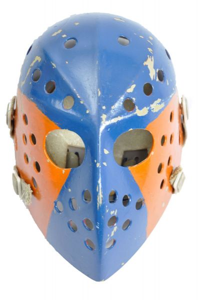 Ernie Wakely Late-1960s Victoriaville Game-Used Stick and Vintage Fibrosport Goalie Mask