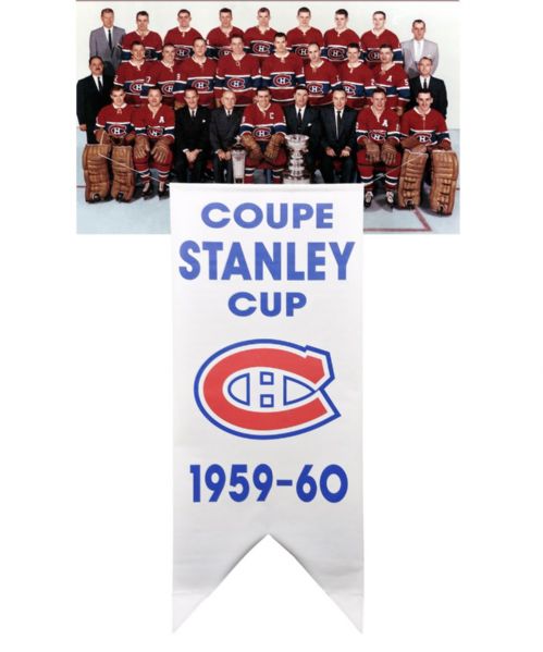 Montreal Canadiens 1959-60 Stanley Cup Banner from 1996 Montreal Forum Auction with COA