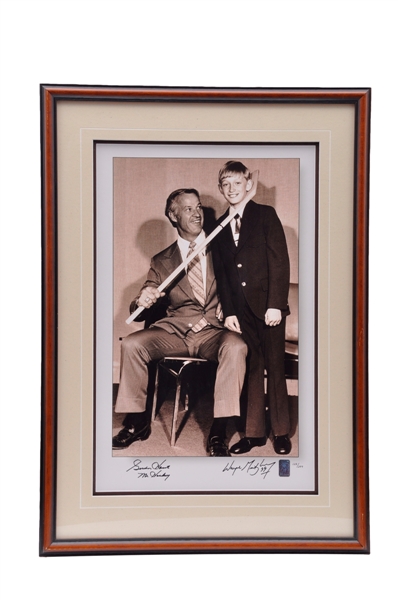 Wayne Gretzky and Gordie Howe Dual-Signed "The Hook" Limited-Edition Framed Photo #128/299 from WGA (22" x 31")