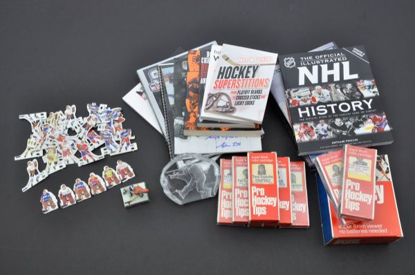 Early-1970s Pro Hockey Tips, 1960s Munro Hockey Game and Miscellaneous Hockey Items