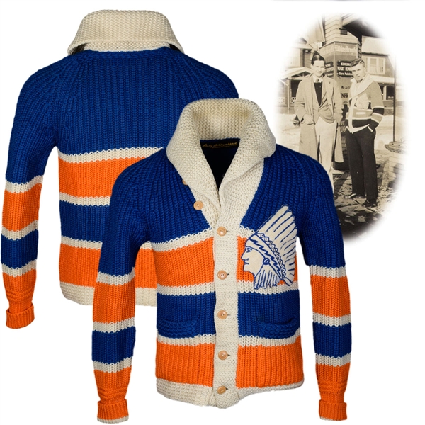 Andy Aitkenheads 1928-29 CAHL Springfield Indians Wool Cardigan Sweater