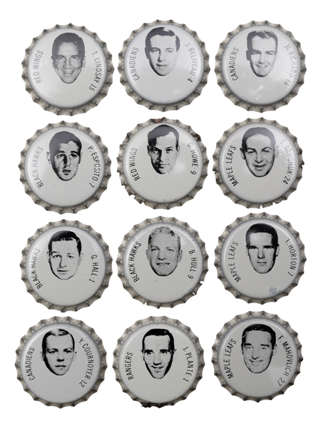 Scarce 1964-65 Coca-Cola Near Complete Set (106/108) Hockey Bottle Cap Proof Set