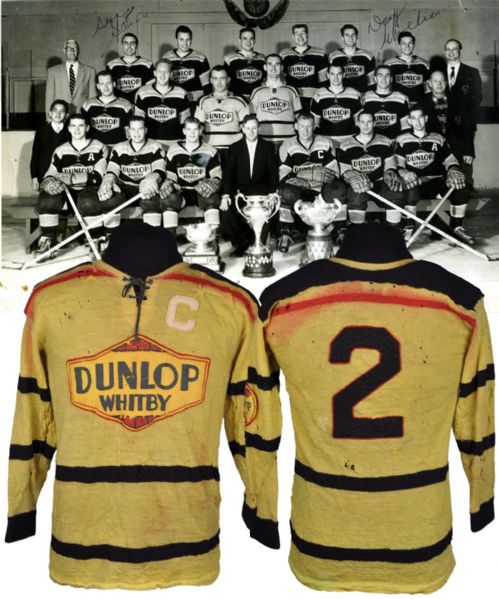 Whitby Dunlops 1956-58 Game-Worn Captains Jersey - Team Repairs!