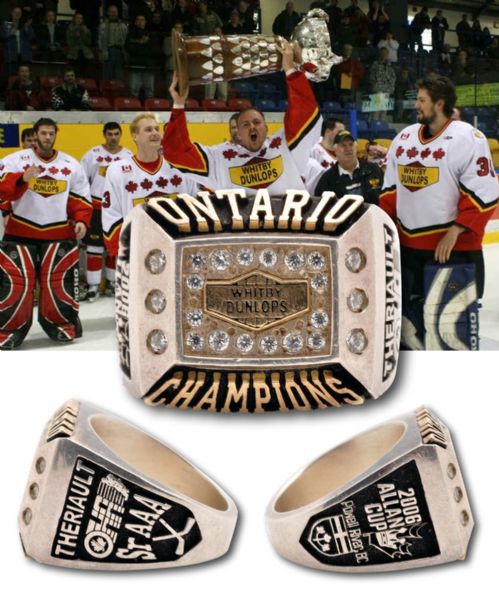 Joe Theriaults 2006 OHA Senior AAA Whitby Dunlops Ontario Champions / Allan Cup Finalists Ring