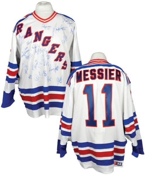 New York Rangers 1995-96 Team-Signed Jersey from 1996 Montreal Forum Auction with COA