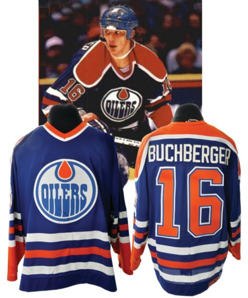 Kelly Buchbergers 1990-91 Edmonton Oilers Game-Worn Jersey - Team Repairs!