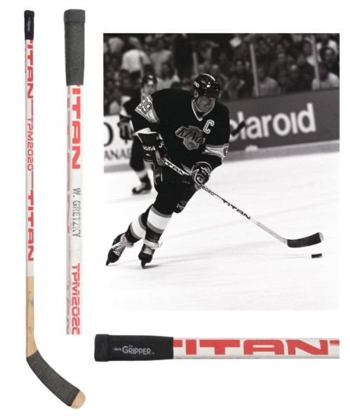 Wayne Gretzkys 1988-89 Los Angeles Kings Signed Game-Used Titan Stick