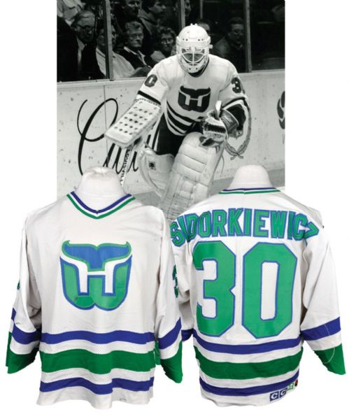 Peter Sidorkiewiczs 1990-91 Hartford Whalers Game-Worn Jersey <br>- Photo-Matched!