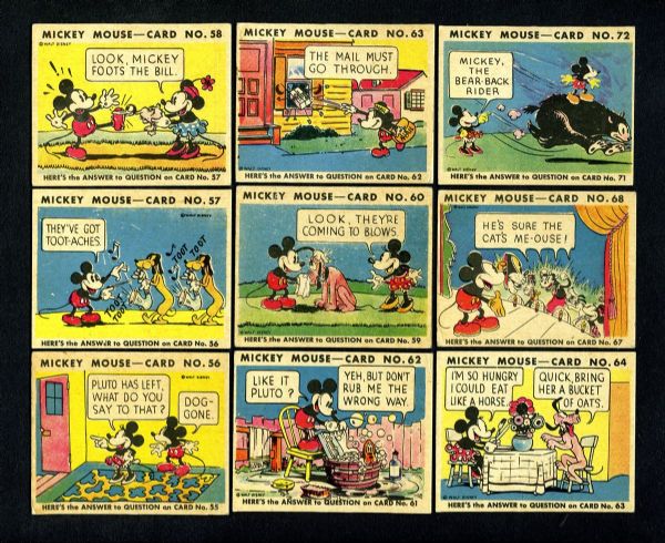 Rare 1935 O-Pee-Chee V303 Mickey Mouse Collection of 51 Cards - Scarce Canadian Issue