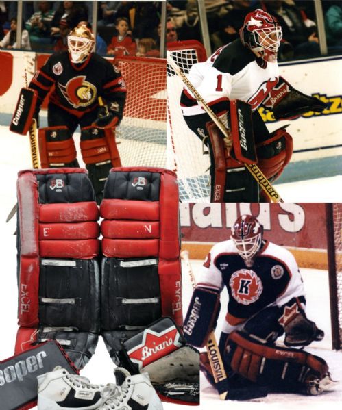 Peter Sidorkiewiczs 1990s Ottawa Senators / New Jersey Devils / Fort Wayne Komets Game-Worn Goalie Equipment Collection with Photo-Matched Pads