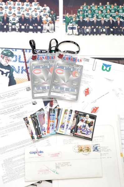 Peter Sidorkiewiczs Hockey Career Memorabilia Collection with NHL Contracts, Autographs, Photos, Trophies and More
