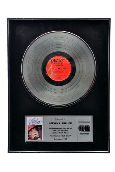 Rita MacNeil 1987 "Flying on your Own" Framed Platinum Record Display (16" x 21")