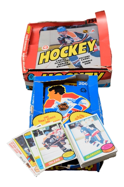 1980-81 and 1982-83 O-Pee-Chee Hockey Display Box, Wrapper and Card Collection