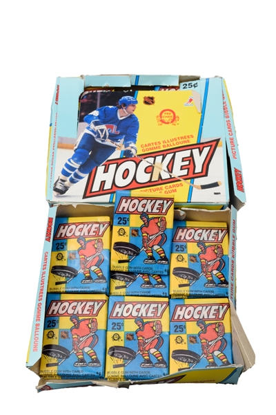1983-84 O-Pee-Chee Hockey Wax Boxes (2) with 39 Unopened Packs with LOA