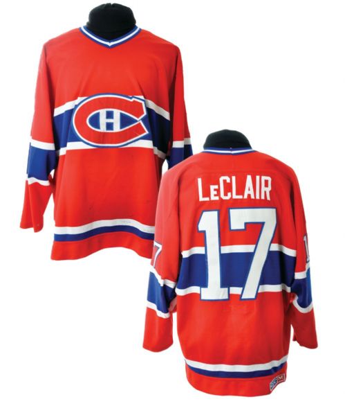 Montreal Canadiens Late-1980s/Early-1990s Ludwig/LeClair Jersey with Team Repairs
