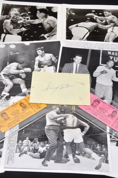Muhammad Ali vs. Sonny Liston 1964 and 1965 Fights Memorabilia and Sonny Liston Autograph with JSA LOA