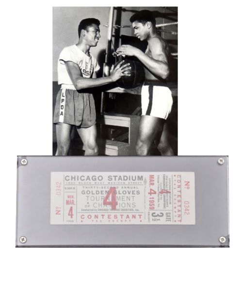 Cassius Clay March 4th 1959 Chicago Stadium Golden Gloves Full Ticket