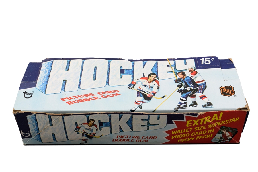 1976-77 Topps Hockey Wax Box with 34 Unopened Packs with LOA