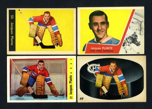 Jacques Plante 1958-76 Parkhurst, Topps and O-Pee-Chee Hockey Card Collection of 7