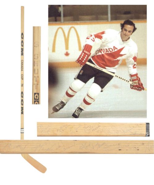 Steve Shutts 1976 Canada Cup Team Canada Team-Signed Game-Issued Stick with Orr