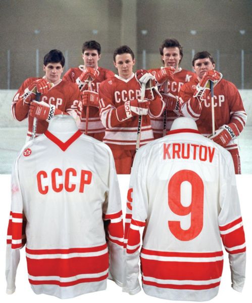 Vladimir Krutovs Late-1980s Russian National Team / CCCP Game-Worn Jersey