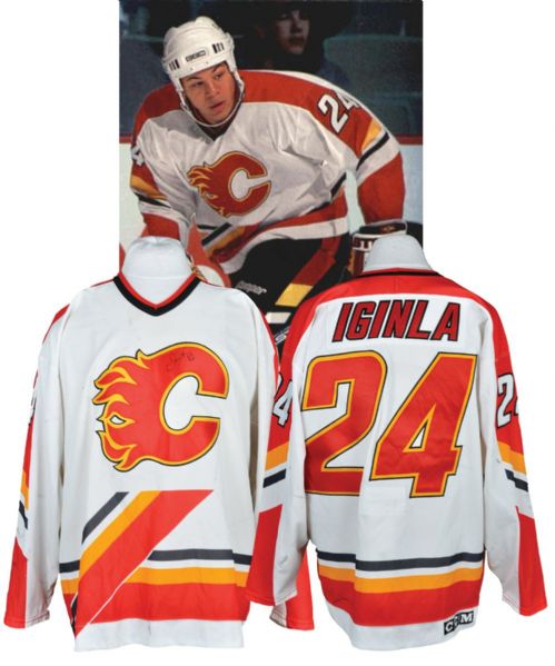 Jarome Iginlas 1996-97 Calgary Flames Game-Worn Rookie Season Jersey <br>- Photo-Matched!