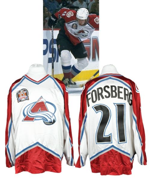 Peter Forsbergs 1995-96 Colorado Avalanche Game-Worn Playoffs Jersey with Team LOA