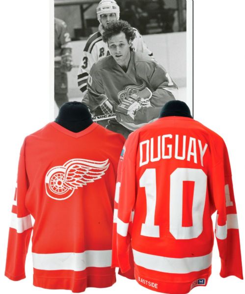 Ron Duguays 1985-86 Detroit Red Wings Game-Worn Jersey - 60th Season Patch!