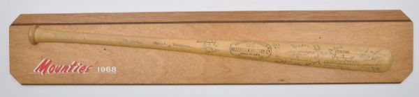 1968 PCL Vancouver Mounties Team-Signed Trophy/Bat Display Plus Memorabilia