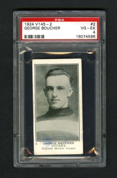 1924-25 William Patterson V145-2 Hockey Card #2 HOFer George "Buck" Boucher - Graded PSA 4