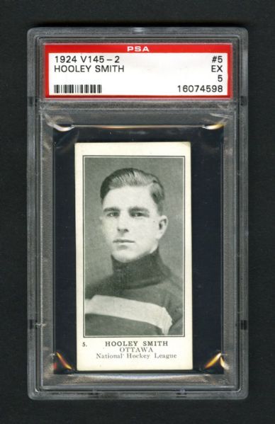 1924-25 William Patterson V145-2 Hockey Card #5 HOFer Reginald "Hooley" Smith RC - Graded PSA 5