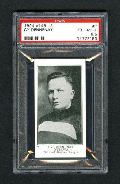 1924-25 William Patterson V145-2 Hockey Card #7 HOFer Cyril "Cy" Denneny - Graded PSA 6.5