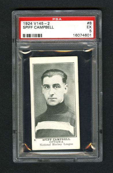 1924-25 William Patterson V145-2 Hockey Card #8 Earl "Spiff" Campbell RC - Graded PSA 5