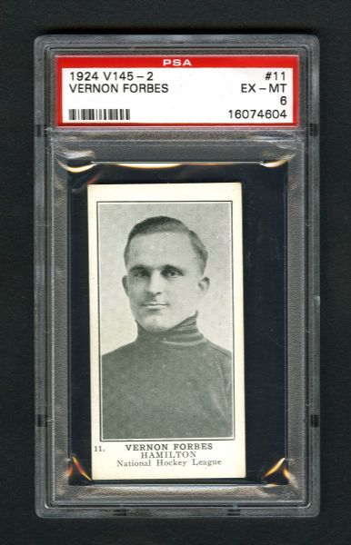 1924-25 William Patterson V145-2 Hockey Card #11 Vernon "Jake" Forbes - Graded PSA 6 - Highest Graded!