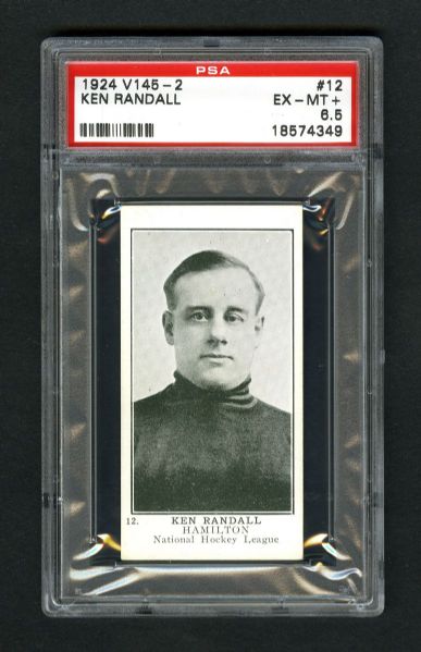 1924-25 William Patterson V145-2 Hockey Card #12 Ken Randall - Graded PSA 6.5 - Highest Graded!